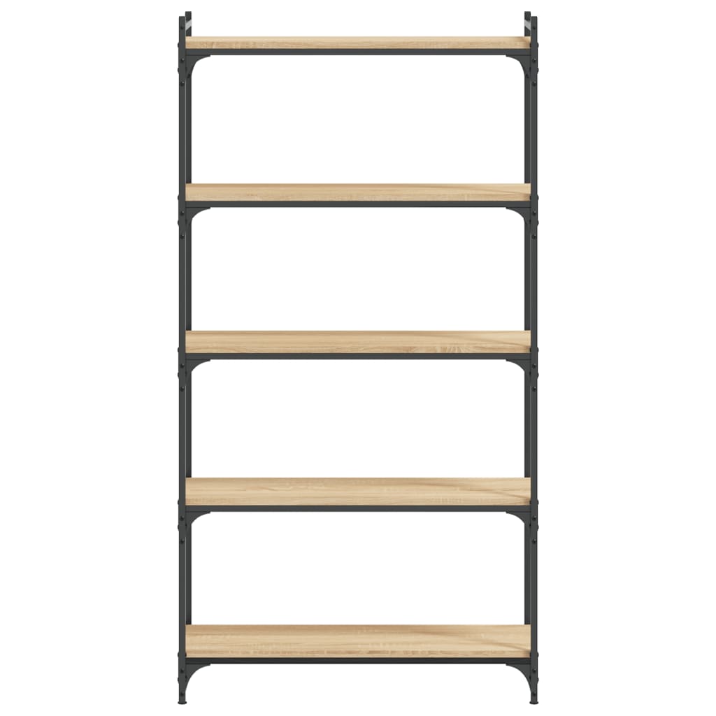 Bookcase 5-Tier Sonoma Oak 80x30x154 cm Engineered Wood